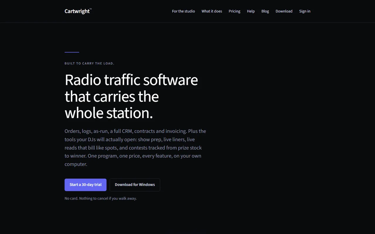 Cartwright's website