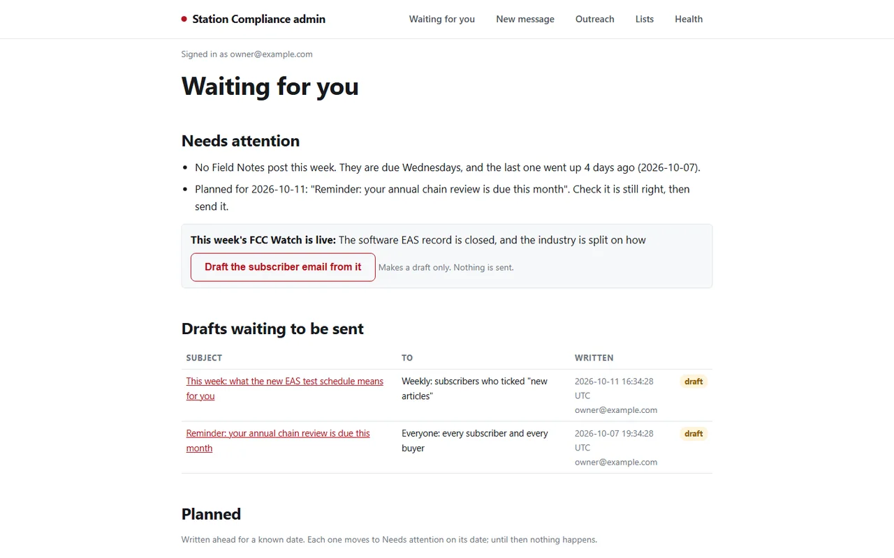 A publishing desk website