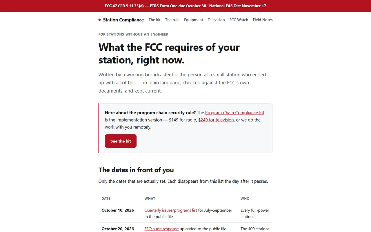 Station Compliance website